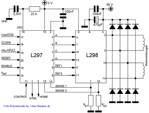 Widerstand RS1, RS2: 1 oder 0,5 Ohm (bei größerer Belastung); Dioden: schnelle Dioden z.B. BYV27-200