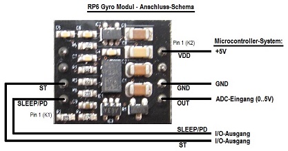 RP6 Gyro Modul - Anschluss-Schema
