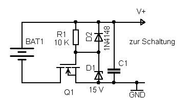 Verpolungsschutz mit n-MOSFET